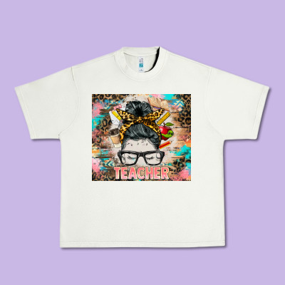 Teacher Messy Bun Tumbler Urban Heavy Tee Designed By Barkaloodesign