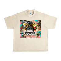 Sandshell teacher messy bun tumbler Urban Heavy Tee - BarkalooDesign