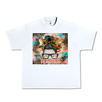 White teacher messy bun tumbler Urban Heavy Tee - BarkalooDesign