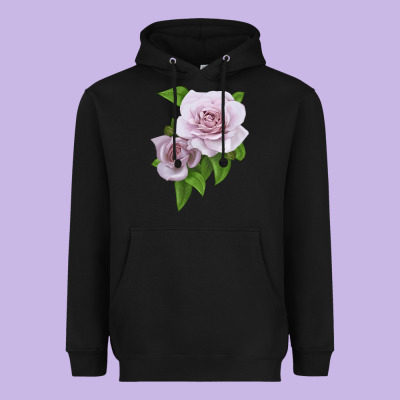 Silver Lining Rose Heavyweight Hoodie Designed By Lillyallendesigns