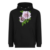 Black Silver Lining Rose Heavyweight Hoodie - LillyAllenDesigns