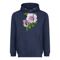 Navy Silver Lining Rose Heavyweight Hoodie - LillyAllenDesigns