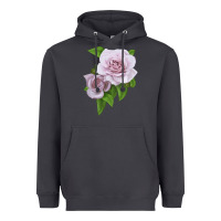 Smoke Silver Lining Rose Heavyweight Hoodie - LillyAllenDesigns