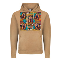 Vintage Camel serape gemstone glitter cowhide lady of guadalupe Vintage Hoodie - RanaPortraitStore