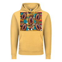 Vintage Mustard serape gemstone glitter cowhide lady of guadalupe Vintage Hoodie - RanaPortraitStore