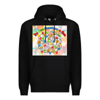 Black im fine everything is fine with lights Premium Hoodie - MaliasSmallBusiness