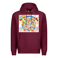 Burgundy im fine everything is fine with lights Premium Hoodie - MaliasSmallBusiness