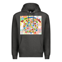 Charcoal Heather im fine everything is fine with lights Premium Hoodie - MaliasSmallBusiness