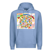 Colony Blue im fine everything is fine with lights Premium Hoodie - MaliasSmallBusiness