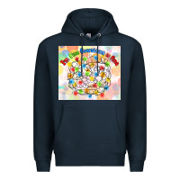 Navy im fine everything is fine with lights Premium Hoodie - MaliasSmallBusiness
