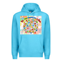 Ocean Blue im fine everything is fine with lights Premium Hoodie - MaliasSmallBusiness
