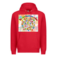 Red im fine everything is fine with lights Premium Hoodie - MaliasSmallBusiness