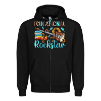 Black educational rockstar Zipper Hoodie - JahusDesignShop