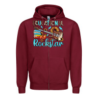 Burgundy educational rockstar Zipper Hoodie - JahusDesignShop