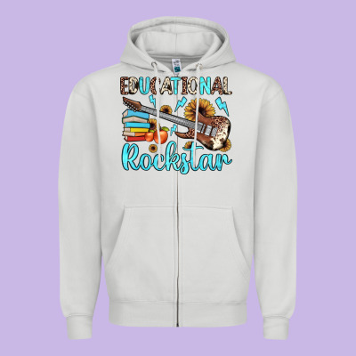 Educational Rockstar Zipper Hoodie Designed By Jahusdesignshop