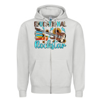 Dove Grey educational rockstar Zipper Hoodie - JahusDesignShop