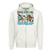 Oatmeal Heather educational rockstar Zipper Hoodie - JahusDesignShop