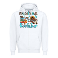 White educational rockstar Zipper Hoodie - JahusDesignShop