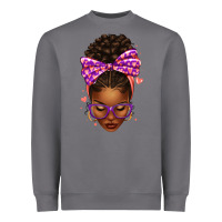 Storm sorority colors purple carol afro messy bun woman Heavyweight Sweatshirt - texasbilliewilder