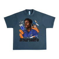 Midnight Navy afro man nurse life Urban Heavy Tee - texasbilliewilder