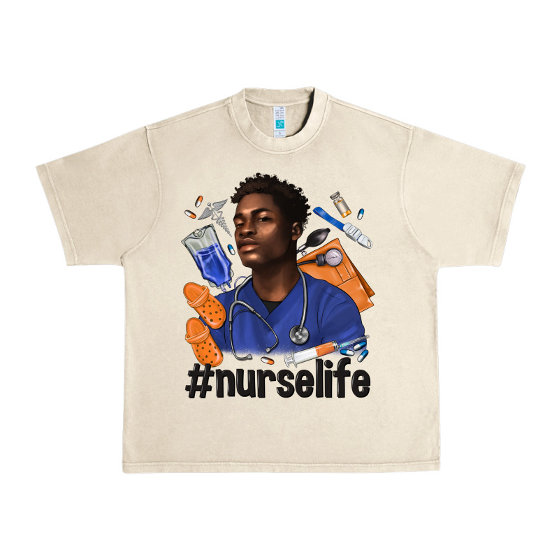 Afro Man Nurse Life Urban Heavy Tee by texasbilliewilder | Teevron
