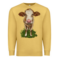 Antique Gold simmental heifer Premium Sweatshirt - LillyAllenDesigns