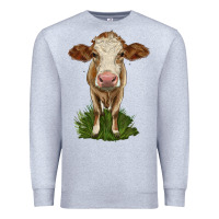 Heather Grey simmental heifer Premium Sweatshirt - LillyAllenDesigns