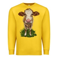 Lemon simmental heifer Premium Sweatshirt - LillyAllenDesigns