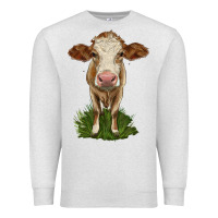 Oatmeal Heather simmental heifer Premium Sweatshirt - LillyAllenDesigns