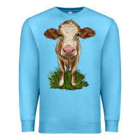 Ocean Blue simmental heifer Premium Sweatshirt - LillyAllenDesigns