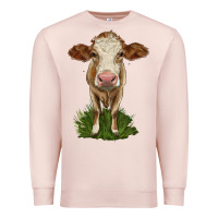 Pale Pink simmental heifer Premium Sweatshirt - LillyAllenDesigns