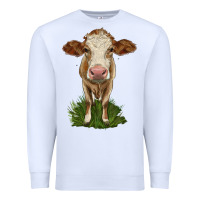 White simmental heifer Premium Sweatshirt - LillyAllenDesigns