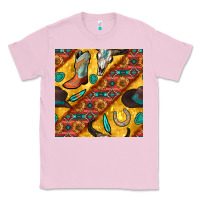 Bubblegum Pink western cowboy bull skull seamless pattern Classic Tee - BundleAndBundleShop