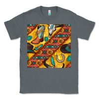 Charcoal Heather western cowboy bull skull seamless pattern Classic Tee - BundleAndBundleShop