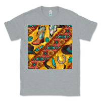 Heather Grey western cowboy bull skull seamless pattern Classic Tee - BundleAndBundleShop