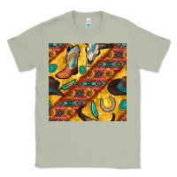 Matcha western cowboy bull skull seamless pattern Classic Tee - BundleAndBundleShop
