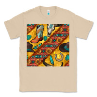 Mushroom western cowboy bull skull seamless pattern Classic Tee - BundleAndBundleShop