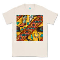 Natural western cowboy bull skull seamless pattern Classic Tee - BundleAndBundleShop