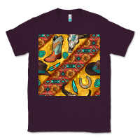 Plum western cowboy bull skull seamless pattern Classic Tee - BundleAndBundleShop