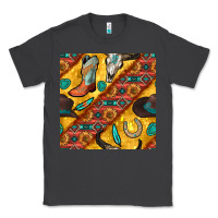 Smoke western cowboy bull skull seamless pattern Classic Tee - BundleAndBundleShop