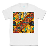 White western cowboy bull skull seamless pattern Classic Tee - BundleAndBundleShop