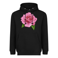 Black Perfume Delight Rose Heavyweight Hoodie - LillyAllenDesigns