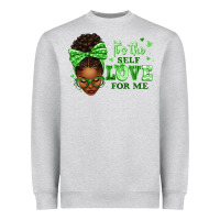 Heather Grey sorority colors green its the self love for me afr Heavyweight Sweatshirt - texasbilliewilder