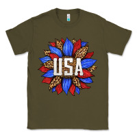 Army Green american sunflower Classic Tee - HRA Design Shop