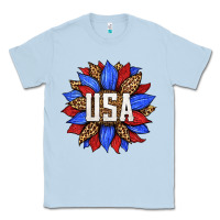 Dusty Blue american sunflower Classic Tee - HRA Design Shop