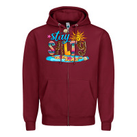 Burgundy stay salty Zipper Hoodie - AdoDesignShop