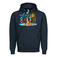 Navy stay salty Zipper Hoodie - AdoDesignShop