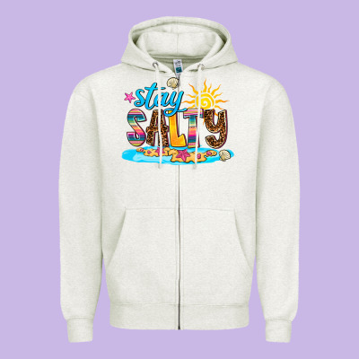 Stay Salty Zipper Hoodie Designed By Adodesignshop