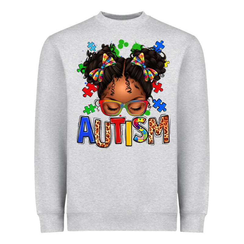 Autism Afro Girl Heavyweight Sweatshirt by texasbilliewilder | Teevron