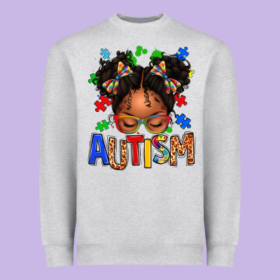Autism Afro Girl Heavyweight Sweatshirt Designed By Texasbilliewilder